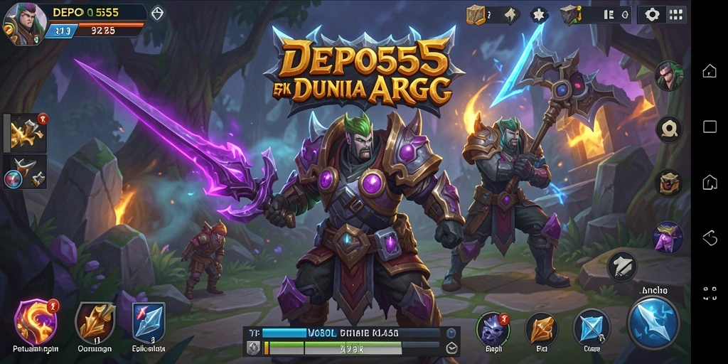 Tampilan mendebarkan dari pertarungan dalam game ARPG DEPO555.