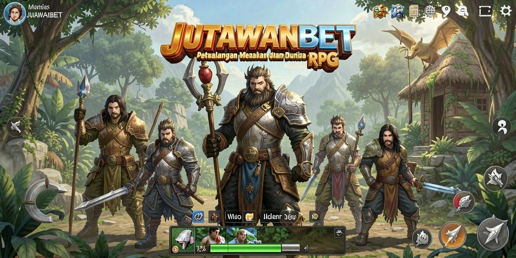 Screenshot menampilkan aksi seru dalam gameplay RPG JUTAWANBET.