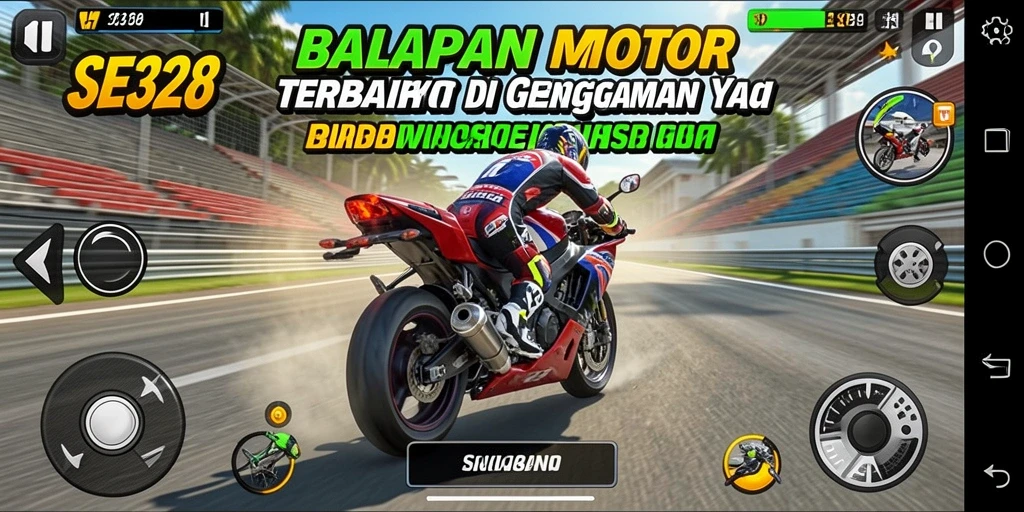 Tampilan gameplay SE328 yang menegangkan di lintasan balap.