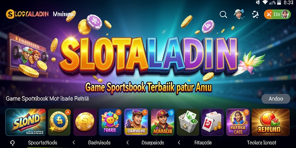 Tampilan antarmuka utama SLOTALADIN dengan pilihan taruhan sportsbook.